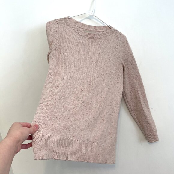 ANN TAYLOR LOFT Flecked Boatneck Sweater Light Baby Pink Multi Confetti Cotton S - Picture 12 of 16